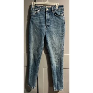 Free People We The Free High Rise Button Fly Denim Skinny Blue Jeans Size 28